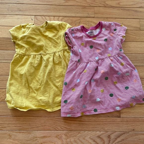 OLD NAVY Dress Bundle Pink Striped Yellow Size 18-24 month - Picture 1 of 4